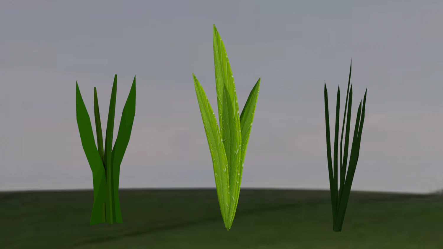 low-poly realistic grass -3 in 1-3d plants 3D Model .c4d .max .obj .3ds .fbx .stl .blend