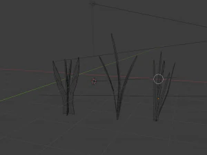 low-poly realistic grass -3 in 1-3d plants 3D Model