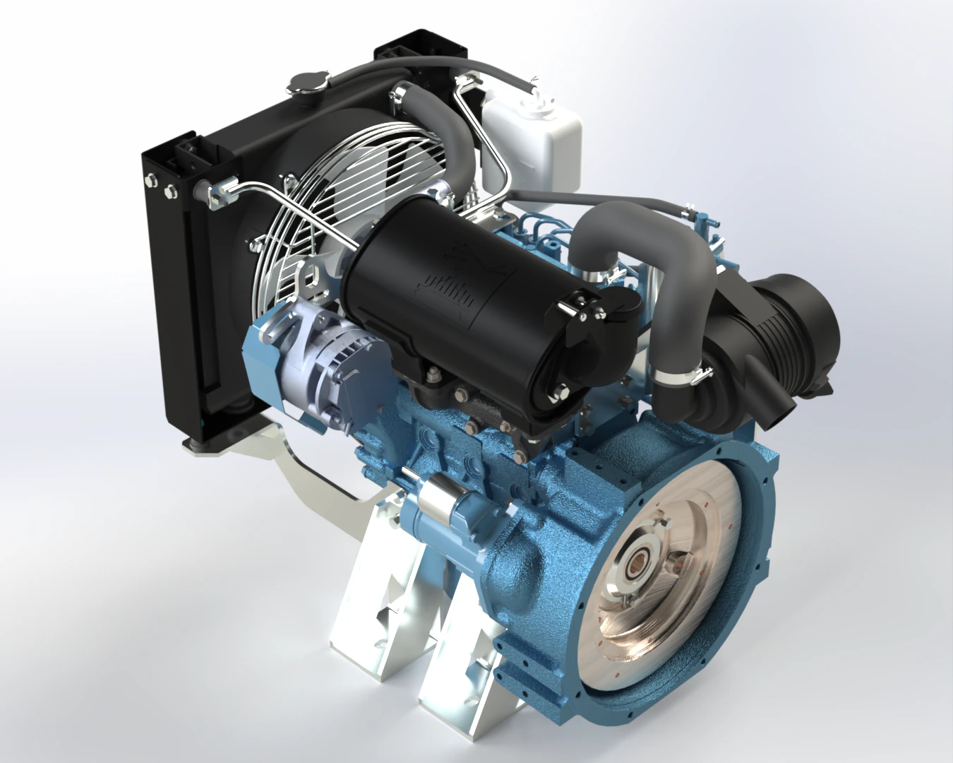 Yanmar 3TNM68 Engine 3D Model .c4d .max .obj .3ds .fbx .stl .blend 