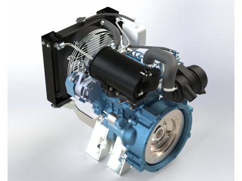 Moteur Yanmar 3TNM68 Modèle 3D