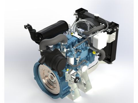 洋马 3TNM68 发动机 3D 模型