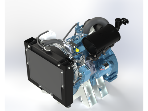 洋马 3TNM68 发动机 3D 模型