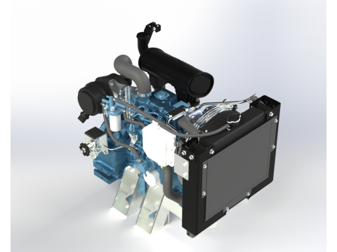 洋马 3TNM68 发动机 3D 模型