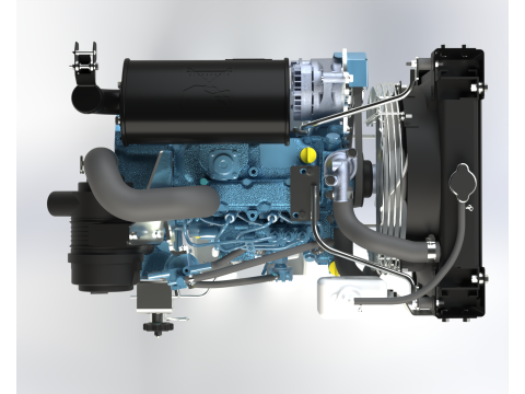 洋马 3TNM68 发动机 3D 模型