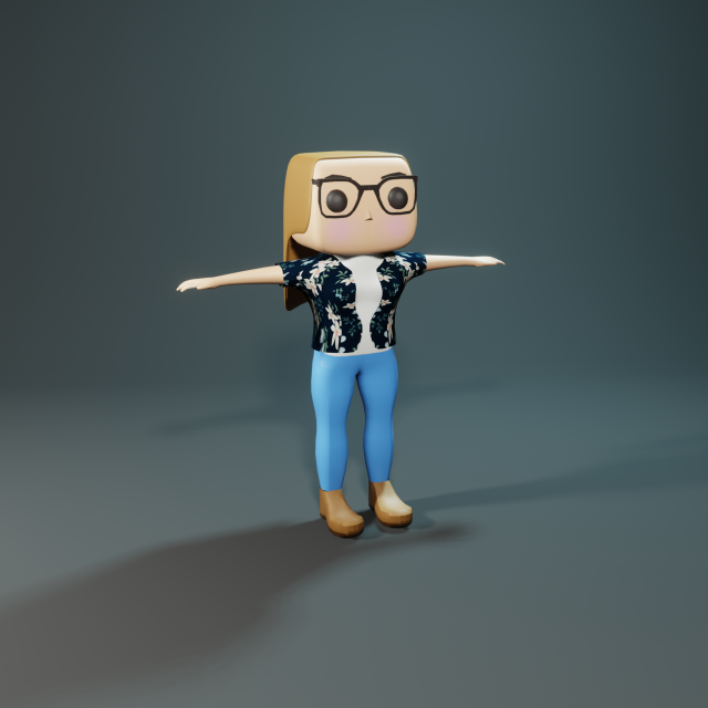 low poly girl model Model 3D .c4d .max .obj .3ds .fbx .stl .blend 