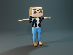 low poly girl model 3D 模型