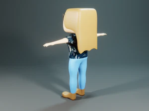 low poly girl model 3D Model