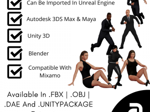 mega character pack 3D Model
