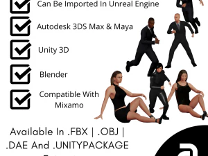 mega character pack 3D Model