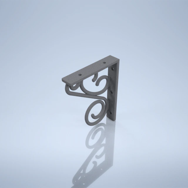 Imitation wrought iron bracket 3D Print Model .c4d .max .obj .3ds .fbx .stl .blend 