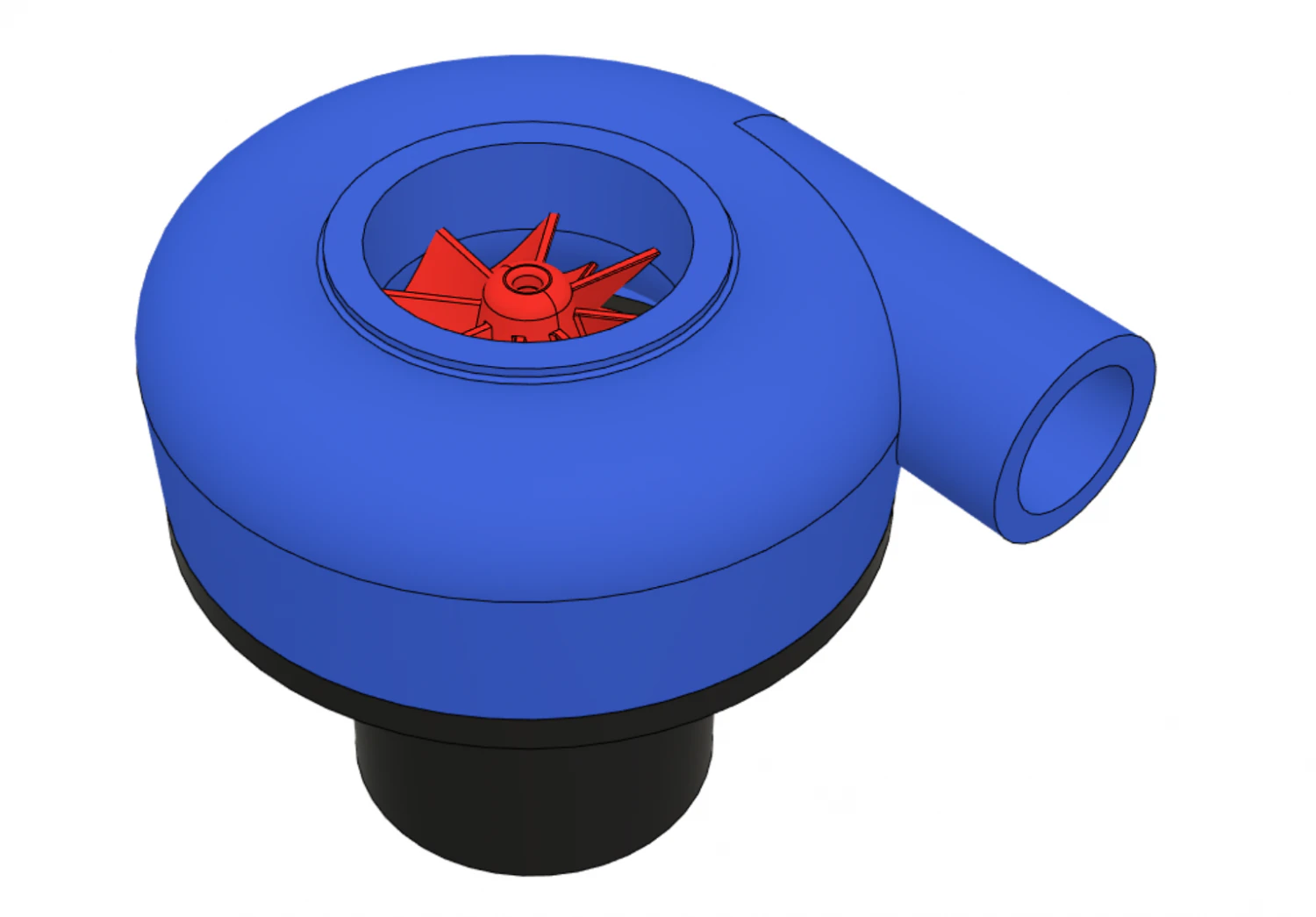 small turbocharger 3D Print Model .c4d .max .obj .3ds .fbx .stl .blend