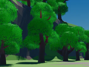 lowpoly trees oak-type 3D Model