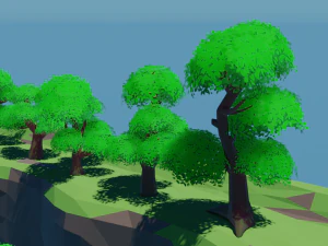 lowpoly trees oak-type 3D Model