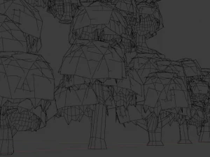 lowpoly trees oak-type 3D Model