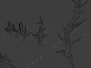 lowpoly trees oak-type 3D Model