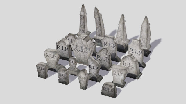 helloween tombstone pack 3D Model .c4d .max .obj .3ds .fbx .stl .blend 