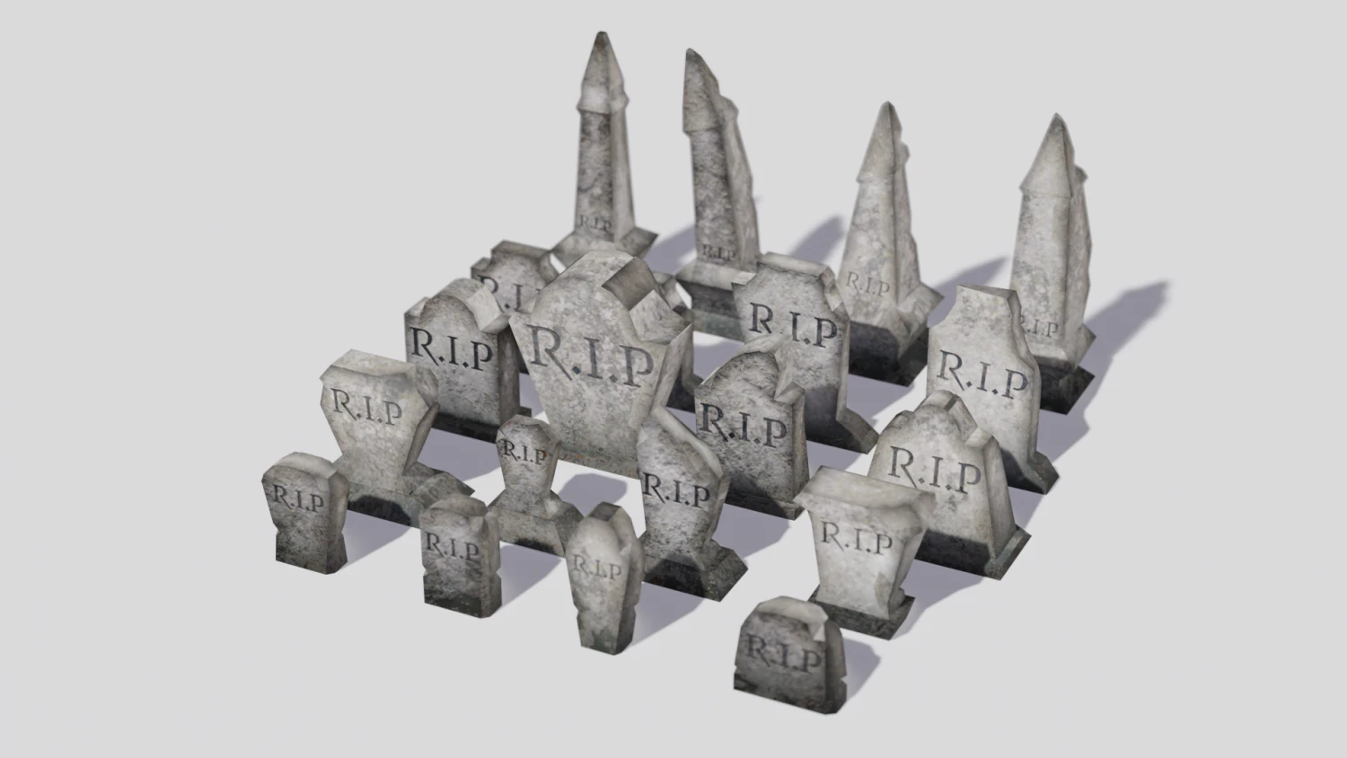 helloween tombstone pack 3D Model .c4d .max .obj .3ds .fbx .stl .blend 