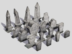 helloween tombstone pack 3D Model