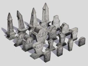 helloween tombstone pack 3D Model