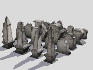 helloween tombstone pack 3D Model