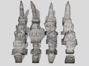 helloween tombstone pack 3D Model