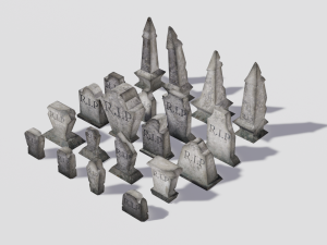 helloween tombstone pack 3D Model