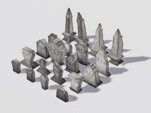 helloween tombstone pack 3D Model