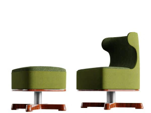 fauteuil met voetenbank 3D Model