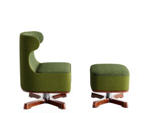 armchair with footstool Modelo 3D
