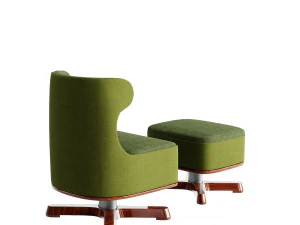 armchair with footstool 3D Model