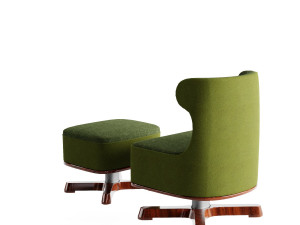 armchair with footstool Modelo 3D