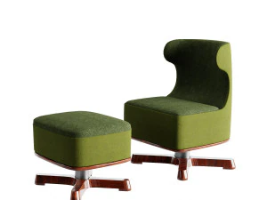 armchair with footstool 3D Model