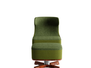 armchair with footstool Modelo 3D