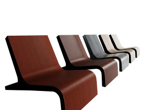 wooden armchairs in a modern style 5 pieces Modelo 3D