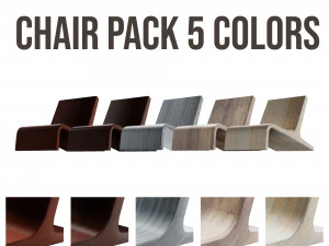 wooden armchairs in a modern style 5 pieces 3D Model