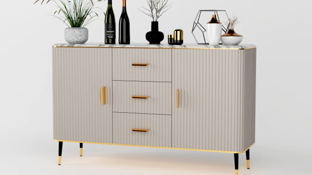 Buffet con decorazioni Modello 3D .c4d .max .obj .3ds .fbx .stl .blend