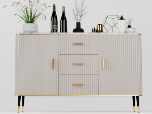 Buffet with decor 3D 模型