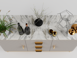 Buffet with decor 3D 模型