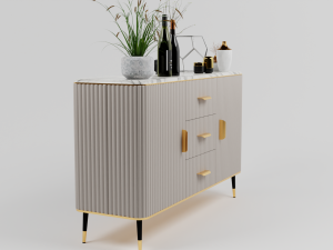 Buffet with decor 3D 模型