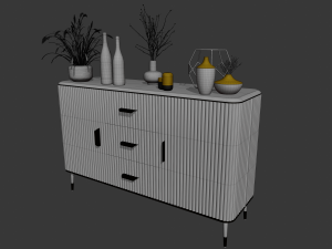 Buffet with decor 3D 模型