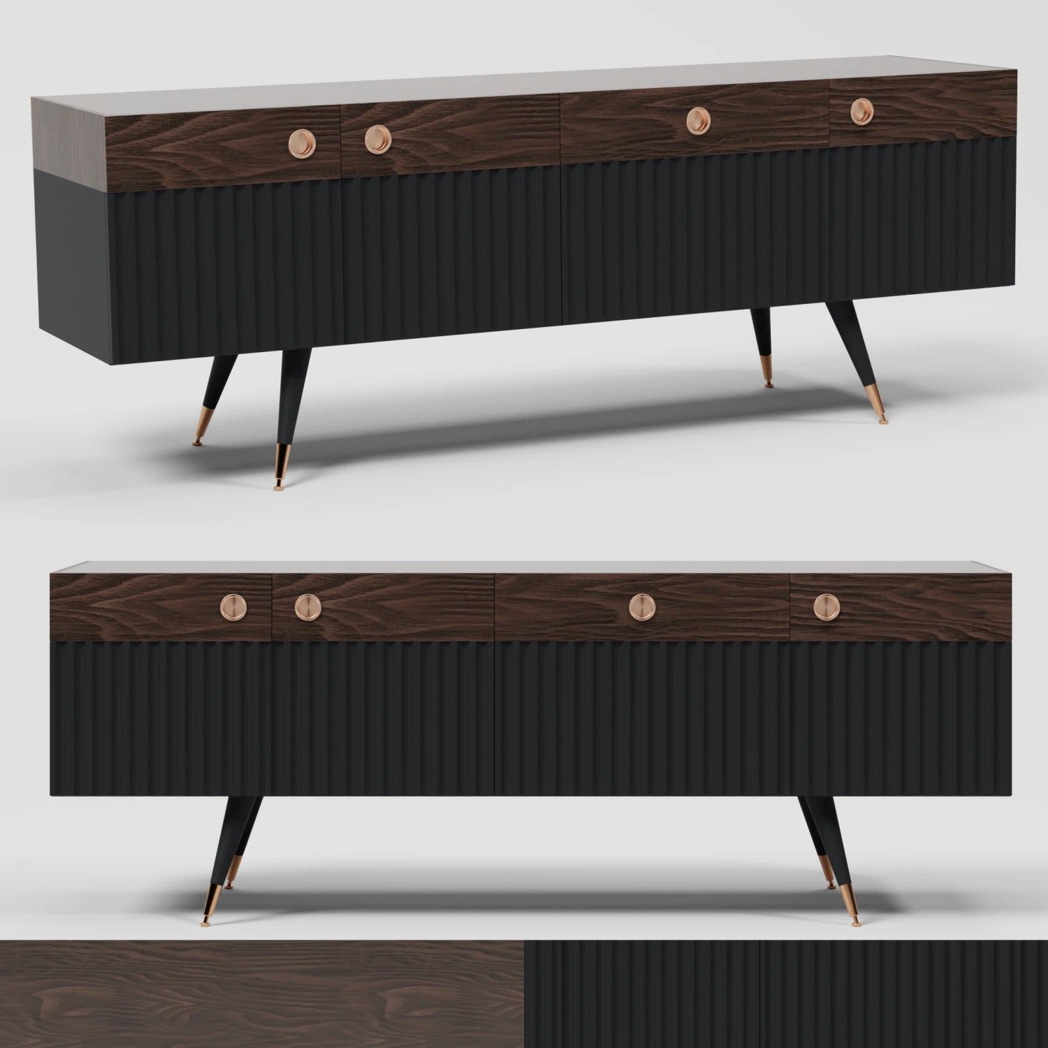Credenza Modello 3D .c4d .max .obj .3ds .fbx .stl .blend 
