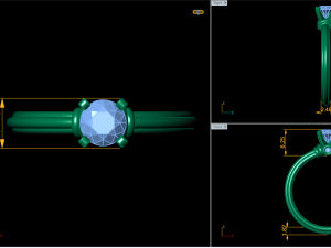 solitaire ring Modèle 3D