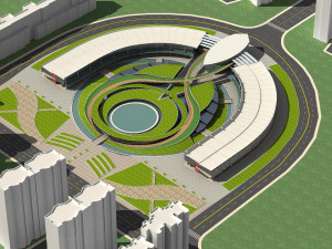 building plaza 3D 模型