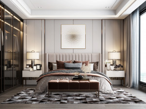 modern light luxury bedroom 3D Model
