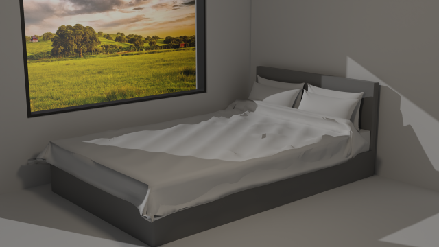 realistic bed 3D Model .c4d .max .obj .3ds .fbx .stl .blend 