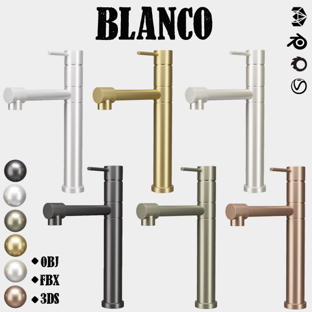 blanco-kitchen faucet vol 02 3D Model .c4d .max .obj .3ds .fbx .stl .blend 