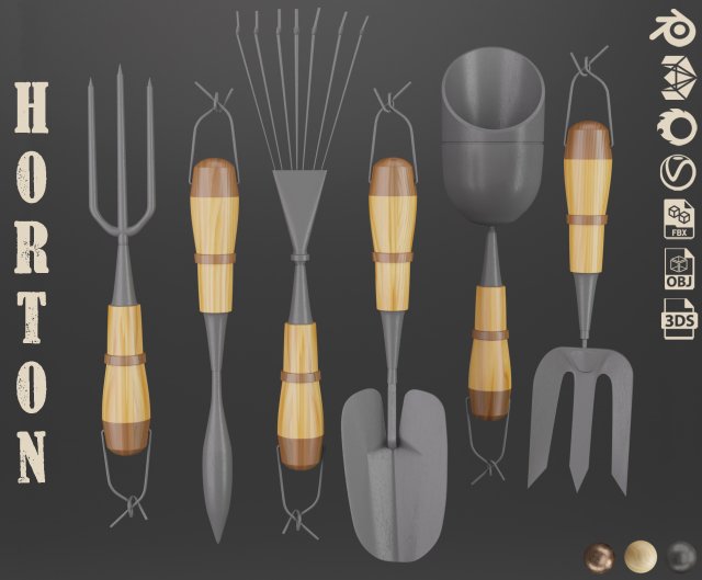 horton-gardening tools vol 02 3D 모델 .c4d .max .obj .3ds .fbx .stl .blend