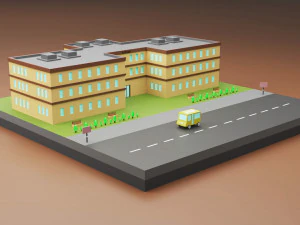 School lowpoly vol 01 3D Model