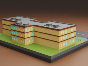 School lowpoly vol 01 3D मॉडल