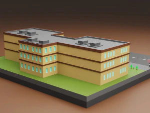 School lowpoly vol 01 3D Model